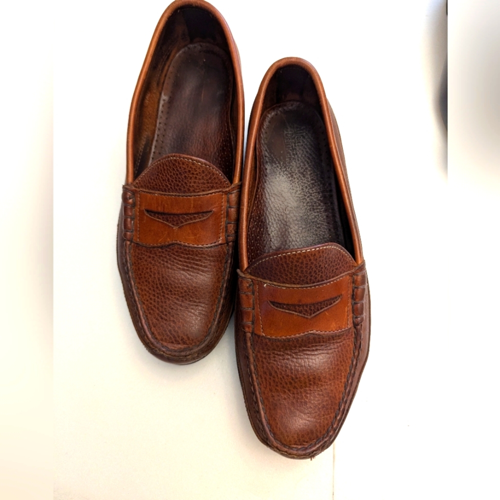 Quincy Brown Alan Edmonds Pebbled Leather Slip-On Loafers